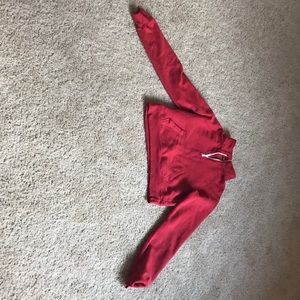 Red cropped hoodie